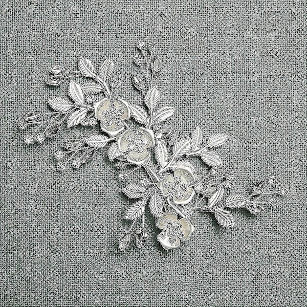 Lys Roségull Bryllup Hårspenne Rhinestone Håndlaget Blomst Hårspenne