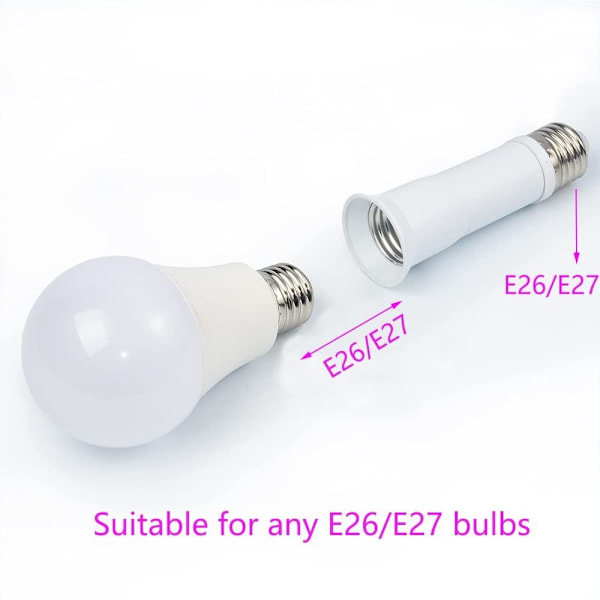4-pack E27 till E27 Ljuskontakt Förlängning 8-11 cm