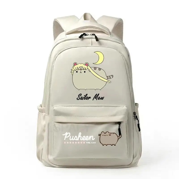 Kawaii Tjock Katt Ryggsäck Mode Canvas Ryggsäck för Kvinnor style 15