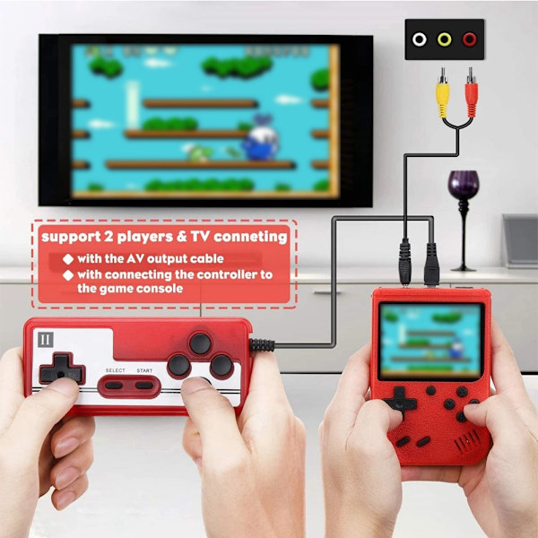 400/500/800 in 1 Kannettava pelikonsoli Klassinen Retro 3 tuuman näytöllä YE with gamepad 400 in 1