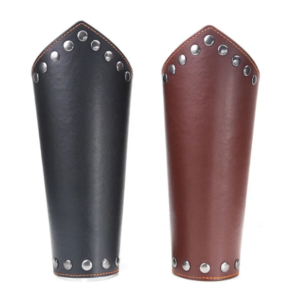 1 st Armband Läder Punk Bred Cykling Handledsskydd brown