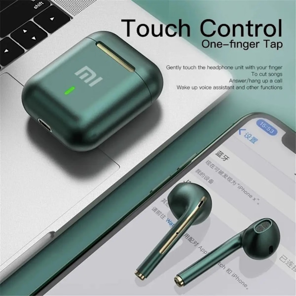 Original Mijia Xiaomi Trådlösa Hörlurar J18 In Ear TWS HiFi Bluetooth Hörlurar Sport Spel Vattentätt Headset med Mikrofon Black