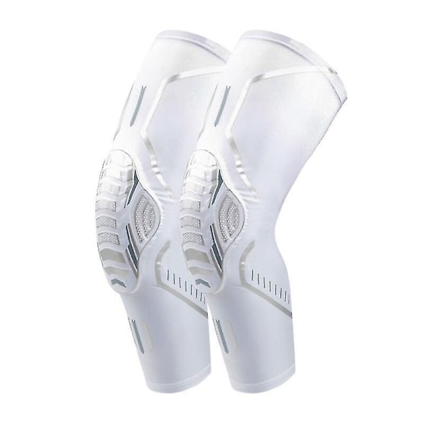 Sport Honeycomb Crashproof Knäskydd Skydd Basketboll Volleyboll Vit 1 Par White 1 Pair M