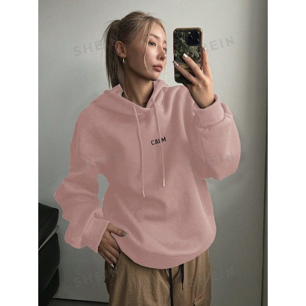 Dazy Slogan Grafisk Drop Shoulder Lynlås Kaffebrun Kaffebrun Coffee Brown S