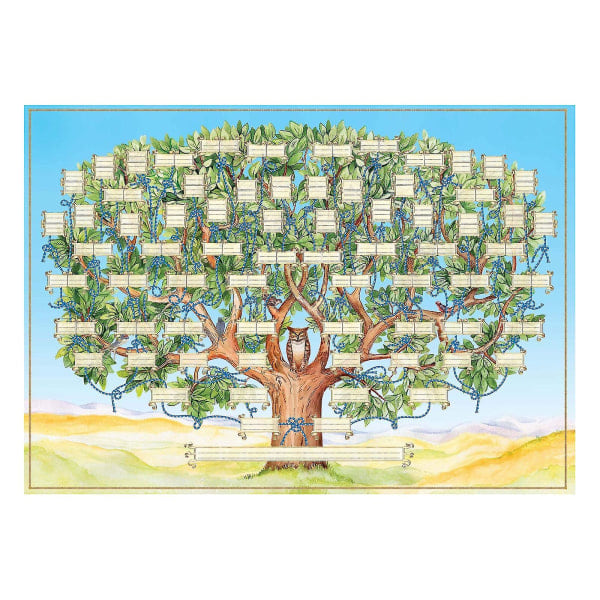 Familietrekart Personlig Familietre Lerret, 40*60CM