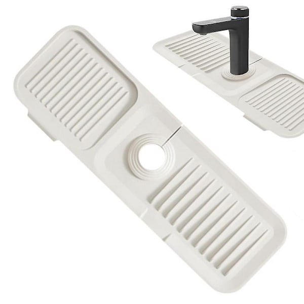 Diskho Kant Skydd, Skyddsmatta, Silikon Avrinningsmatta, Diskho Kant Skydd, Matta för Lantligt Badrum, Kök, Tvättstuga Ljusgrå Light Grey XL