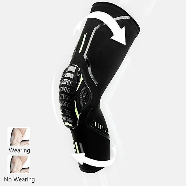 Sport Honeycomb Crashproof Knäskydd Skydd Basketboll Volleyboll Vit 1 Par White 1 Pair L