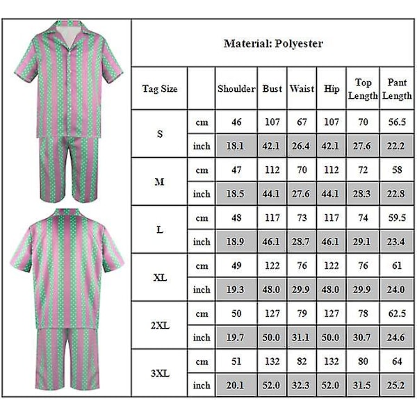2023 Barbie Ken Ryan Gosling Cosplay -asu Halloween Aikuisten Miesten Havaiji-paita ja Shortsit Setti 3XL