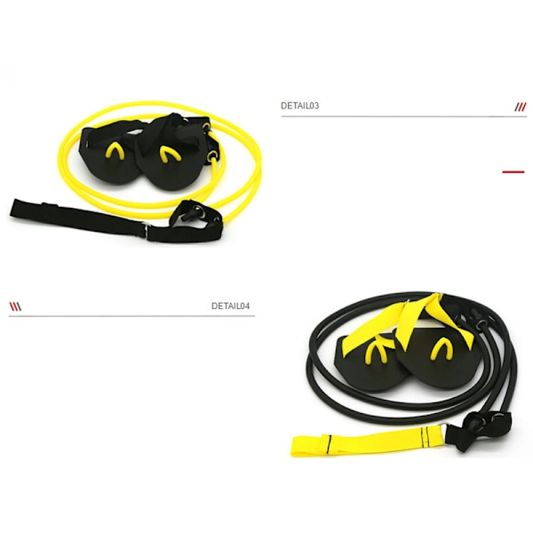 Simtränare Armstyrka Träningsredskap Motståndsband med Simpaddel Yellow (60 lbs)