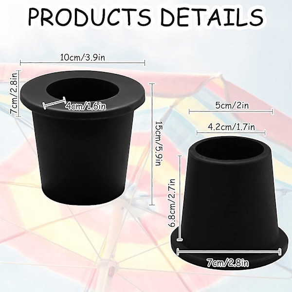 Parasolhul Ringprop Fleksibel Nem Installation Parasol Konusskive til Pool Altan[C] Umbrella Hole Sleeve *2pcs