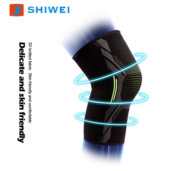 Sports knæbeskyttere Kompressions knæbeskyttere SORT&GRØN L-KNAP Sort&Gr Black&Green LKnee Pad-Knee Pad