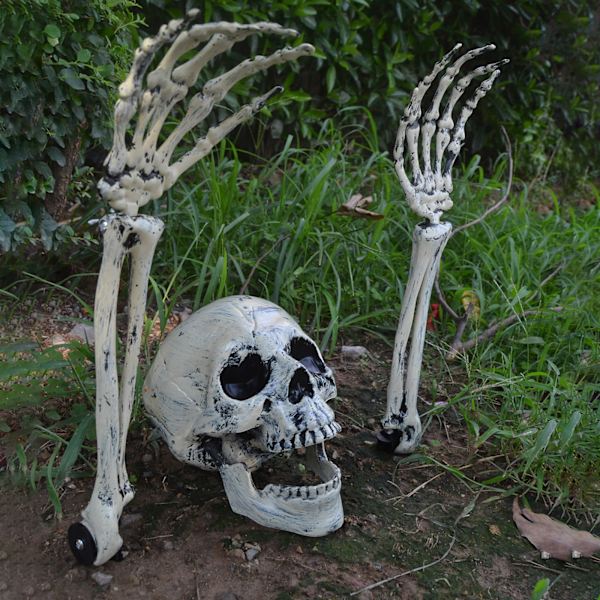 Simuloitu Kallokasa Halloween-Koriste Pihalle, Puutarha Halloween-Kallokoriste One head 2 hands