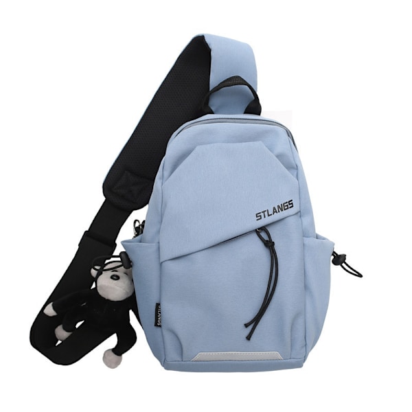 Uusi rintalaukku olkalaukku opiskelijoiden muoti urheilu pieni reppu naisten crossbody-laukku Blu NO pendant Blue