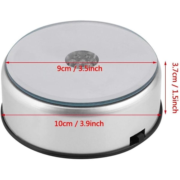 LED Display Base, 7 Fargeskiftende Lys, Elektrisk Spinnende Plate, for Glassdekorasjon, 3D Fotoglass, Hjemmeinnredning