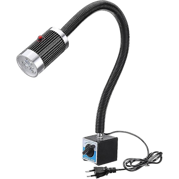Maskinlampe med magnetisk base, 9W LED dreiebenklys, fleksibel, vanntett, med magnetisk base for verksted, dreiebenk, CNC-fresing, metallfresing