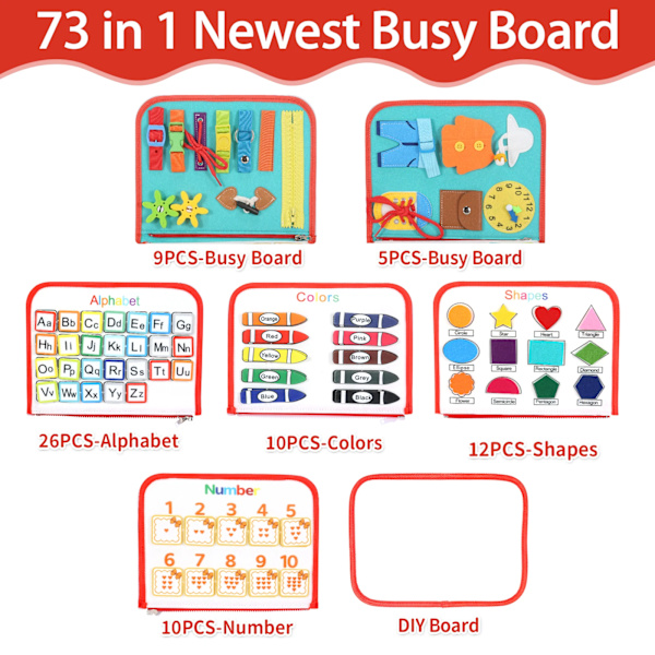 Montessori Busy Board för Småbarn, Sensorisk Leksak, Förskola, Inlärning, Pedagogiska Reseaktiviteter för Pojkar, Finmotorik Pink mermaid