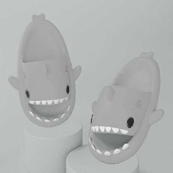 Shark Tøfler Sklisikre Dusj Badesko Myke Sommersandaler For Jenter Og Gutter Nye 24 25 24 25 grey