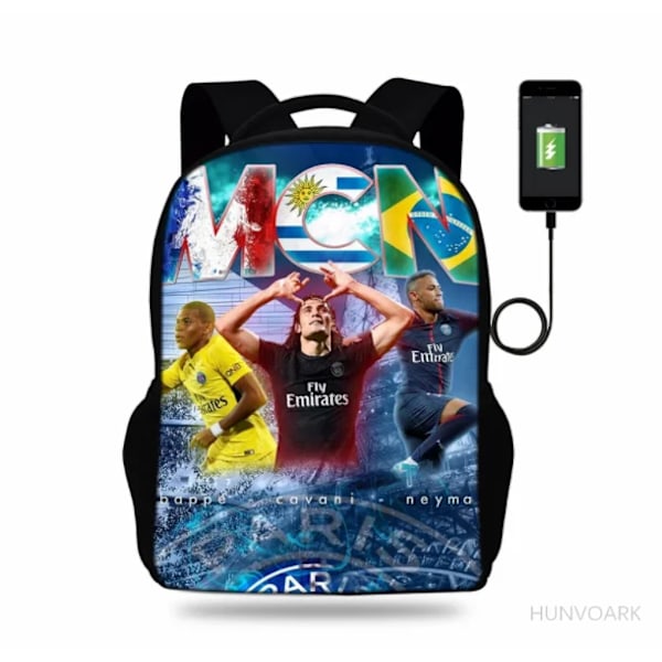 17\" Klassinen Kylian Mbappe Supertähti Printti Reppu Picture color