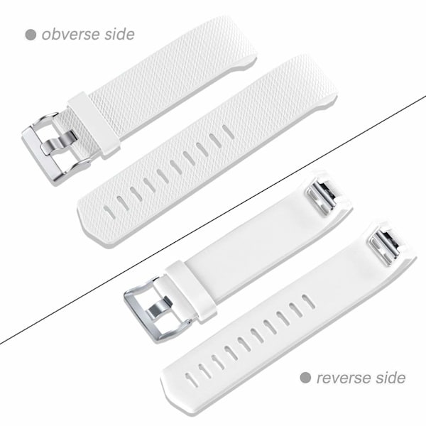 INF Fitbit Charge 2 armband silikon 3-pack (S) Svart/Grå/Vit Sort/grå/hvid