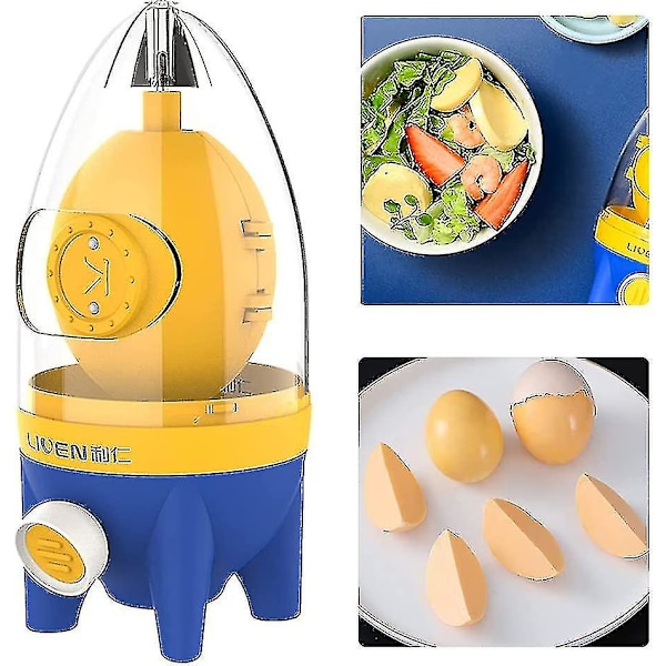 Äggvisp Shaker Manuell Äggmixer Äggtillverkare Gulesil med Blixtlås för Kök Hårdkokta Ägg