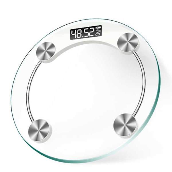 Digital badevægt i glas med 180 kg kapacitet og LCD-display