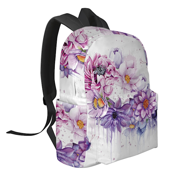Akvarelli Violetti Kukka Perhonen Reput Teini-ikäisille Opiskelijoille Koululaukut Kannettavan Tietokoneen Reppu Miehille Naisille Matkailuun style 13