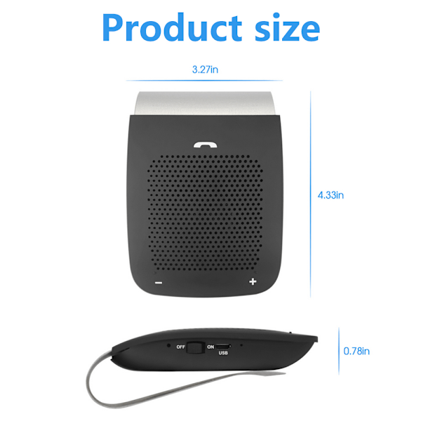 Bluetooth-kaiutinpuhelin autoon, handsfree, aurinkosuoja