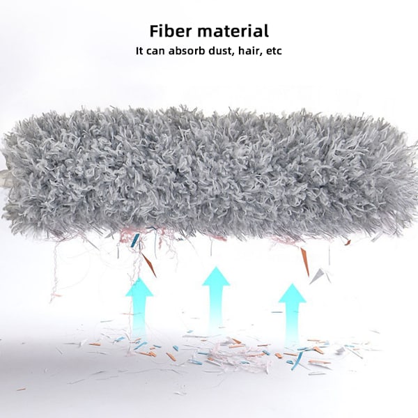 Mikrofiber Støvbørste Uttrekkbar Støvpanne Multifunksjonell Støvsamler for Rengjøring av Høye Tak, Persienner, Møbler, Biler 4pcs