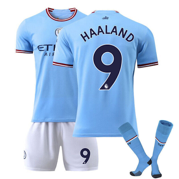 Uudet Pojat Lapset Lasten Jalkapallosetti Lyhyt Paita Sukkasetti Jalkapallo manchester city kotisetti #9 manchester city home kit #9 28/(12-13 years)
