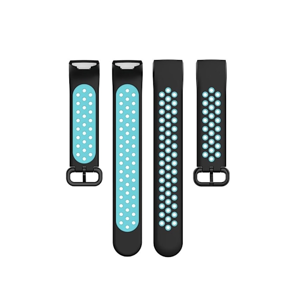 Fitbit Charge 4/3 Silikone Træningsarmbånd Sort/Cyan