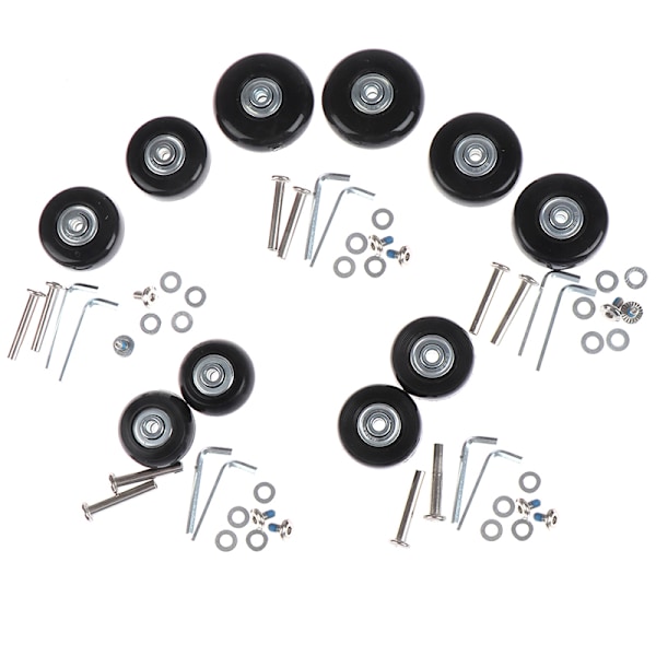 OD 43mm Bagageväska Ersättningshjul Reparationssats Axlar Svart Black 43MM
