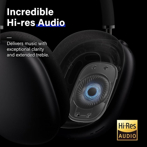 Trådløse hodetelefoner over øret Bluetooth Justerbare hodetelefoner 42 timers lyttetid Volumkontroll, egnet for gaming/løping/sportshodetelefoner Space Gray