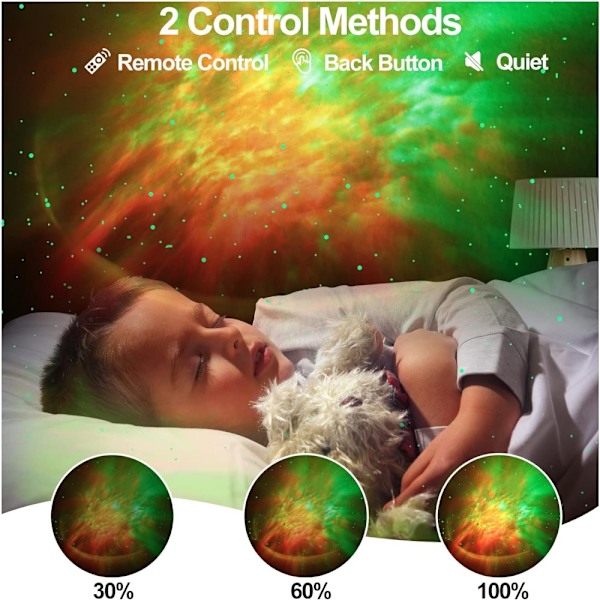 Sidde Natlys / Galaxy Lampe - Galaxy Projektor Nepula med Fjernbetjening
