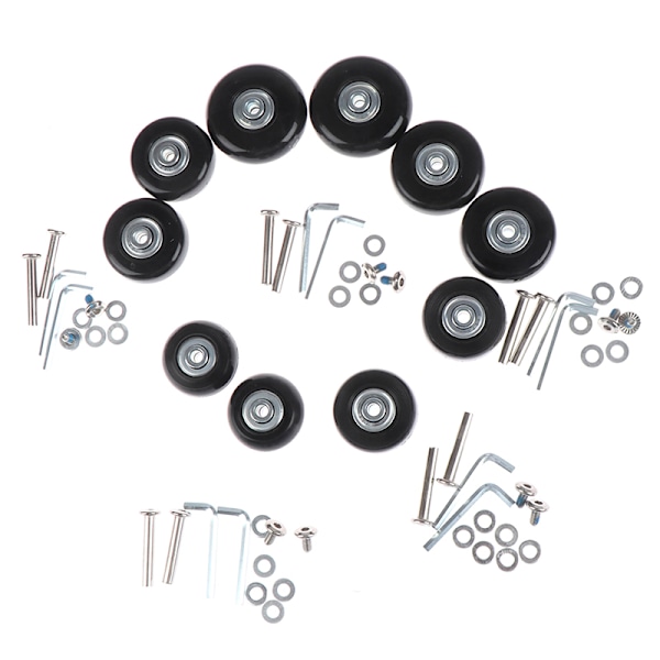 OD 45 mm Bagageväska Hjulbyte Reparationssats Axlar De Svart Black 45MM
