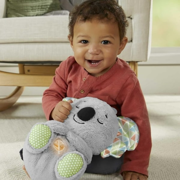 Fisher-Price Soothe 'n Snuggle Koala, plys lydmaskine babylegetøj med realistisk åndedrætsbevægelse