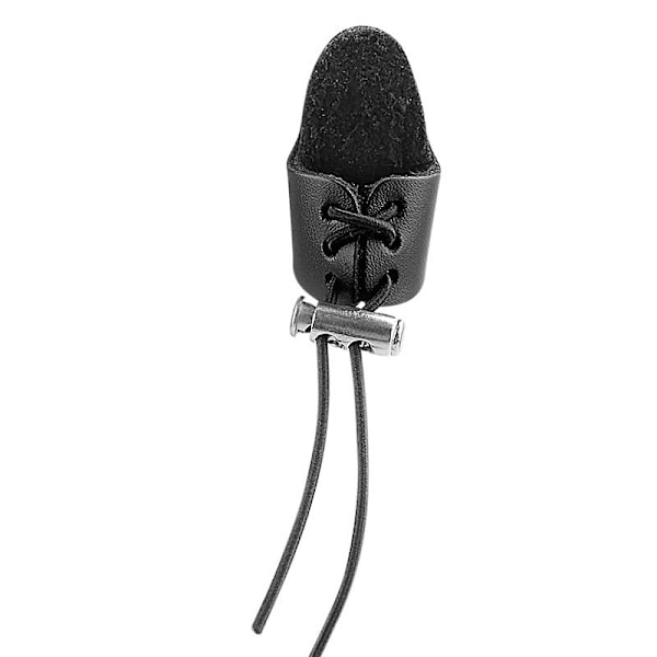 Læder Finger Tab med Dobbelt Lag (2-pak) - Sort