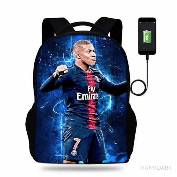 17\" Klassinen Kylian Mbappe Supertähti Printti Reppu Picture color