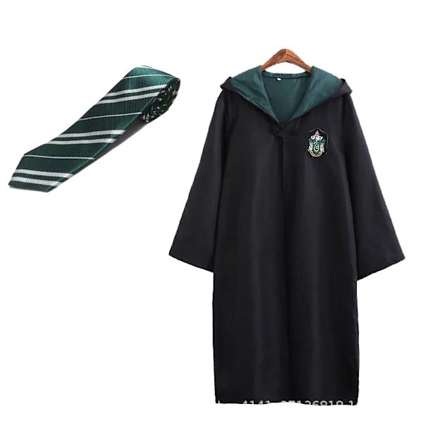 Harry Potter 2-delad Magisk Trollkarl Maskeraddräkt Kappa 135 Slytherin Slytherin Slytherin 135