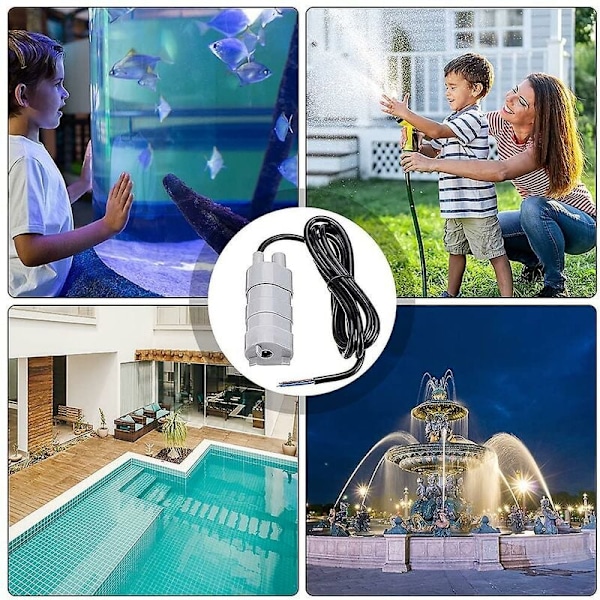 Senkbar pumpe, DC 12V høytrykks vannpumpe, senkbar pumpe, ferskvannspumpe, båtpumpe for RV, dam, akvarium, dusj, hage, 840L/H