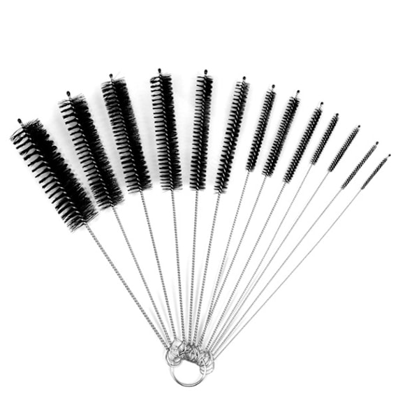 13 st dispenserande rengöringsborstar 304 rostfritt stål nylon provrörsborste droppborste