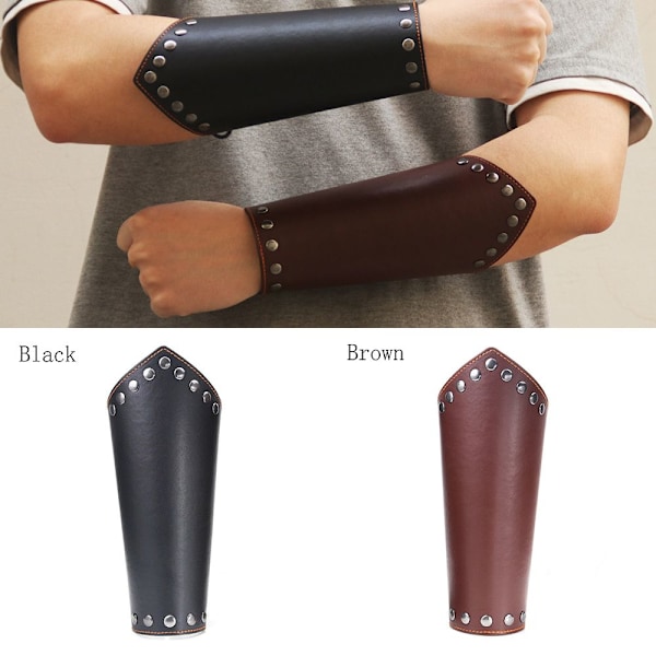 1 st Armband Läder Punk Bred Cykling Handledsskydd brown