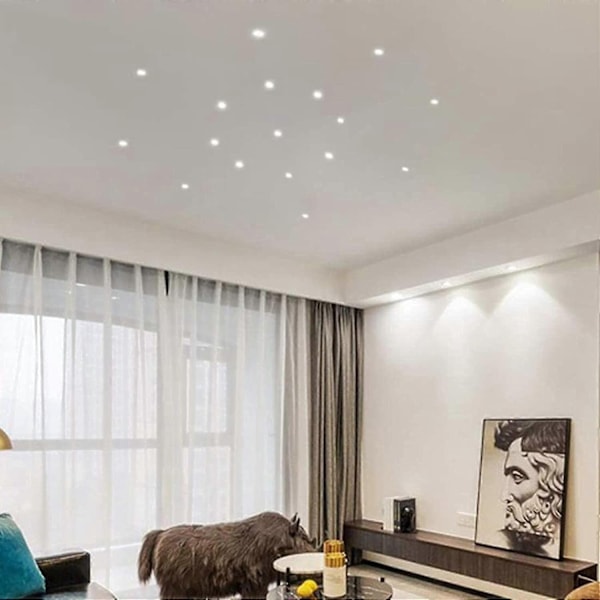 6-pak Mini Sort LED Forsænket Loftspot Mini LED Spotlight til Skab Loftslampe, 3W, Varm Hvid-WELLNGS
