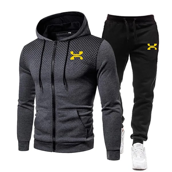 2023 Mode Träningsdräkt För Män Hoodie Fitness Gym Kläder Män Löparset Sportkläder Joggingbyxor Herr Träningsdräkt Vinterdräkt Sport Mörkgrå an Y L Dark grey an Y