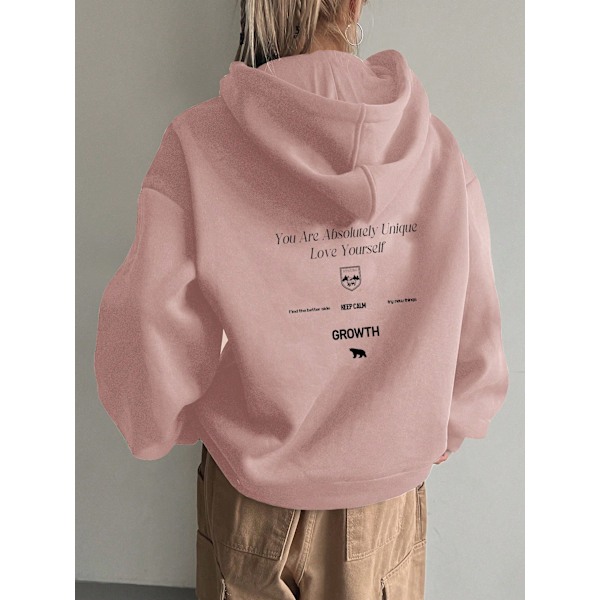 Dazy Logograafinen Vetoketjullinen Pudotetut Olkapäät Pinkki Pink S