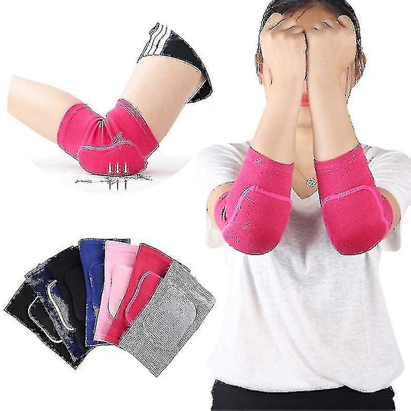 Elastiska armbågsskydd Förtjockade Svamp Armbåge Knäskydd Skydd Basket Volleyboll Sport Arm Ärm Skydd Vuxna Barn 2st grå 2pcs grey XS