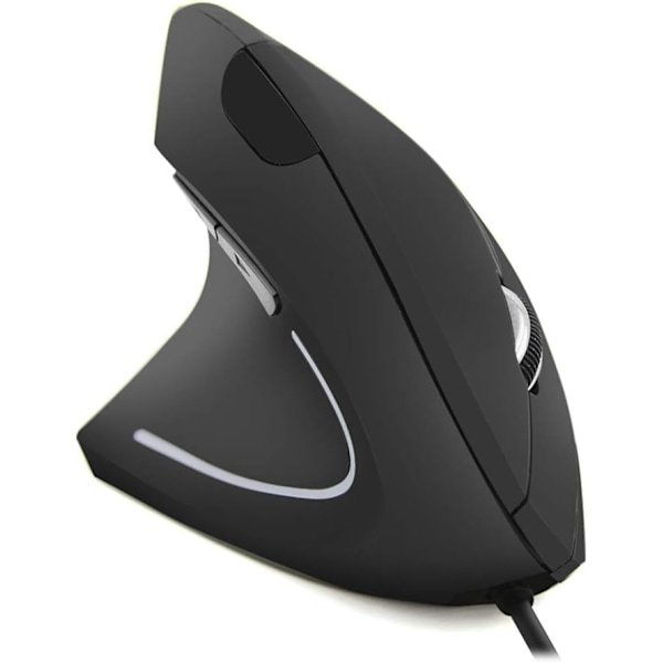 Venstrehendt vertikal ergonomisk mus kablet optisk mikrofon