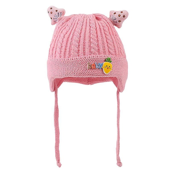 Barnhatt Mjuk Varm Kabelstickad Beanie Toddler Flicka Höst Vinter Hattar Blå Pink