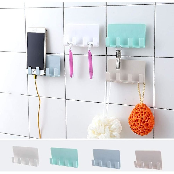 Multifunktionel Telefon Opladningsdock Holder i Plastik med Barbermaskine Håndklæde Krog Beslag deep blue