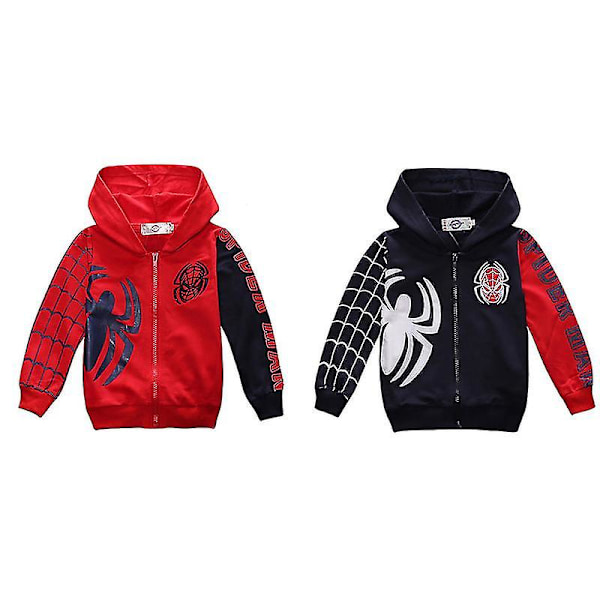 Barn Pojkar Hoodie Sweatshirt Baby Barn Spider-man Hoodie Jacka Toppar Jacka Röd Red 130