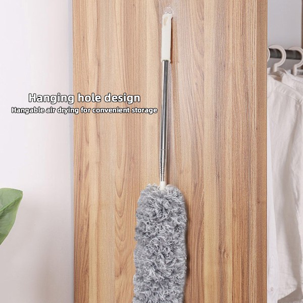 Mikrofiber Støvbørste Uttrekkbar Støvpanne Multifunksjonell Støvsamler for Rengjøring av Høye Tak, Persienner, Møbler, Biler 7pcs